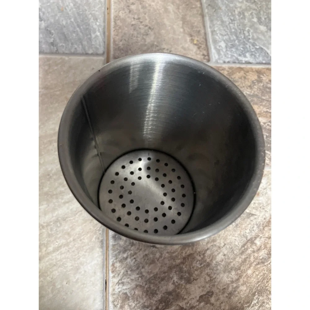Wolfgang Puck Stainless Steel Utensil Holder Kitchen Tool Crock Silver 6 Inch